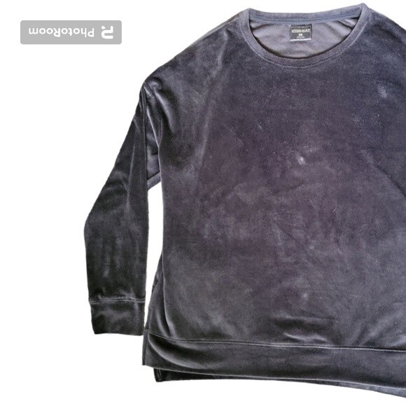 32 Degrees Other - Y2K 32°HEAT BLACK PULLOVER VELOUR SWEATSHIRT - L